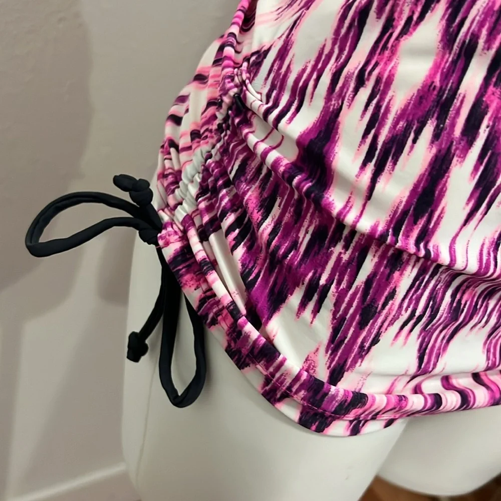 Free Country Pink Purple Tankini Swim Top Sz 8/10